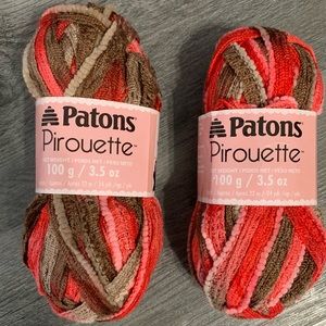 Patons Pirouette Yarn, Red Harvest-2 skeins
